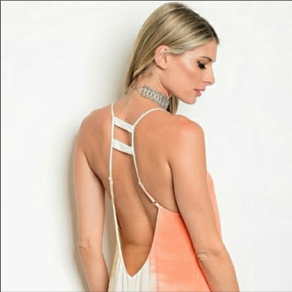 ☀️FLOWY🆕BohoChic Apricot OpenBack Maxi DressNWT☀️ - Picture 2 of 8